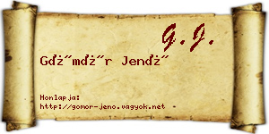 Gömör Jenő névjegykártya